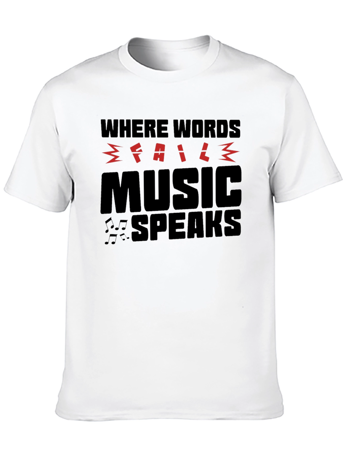 Music Speaks Graphic T-Shirt - Black
