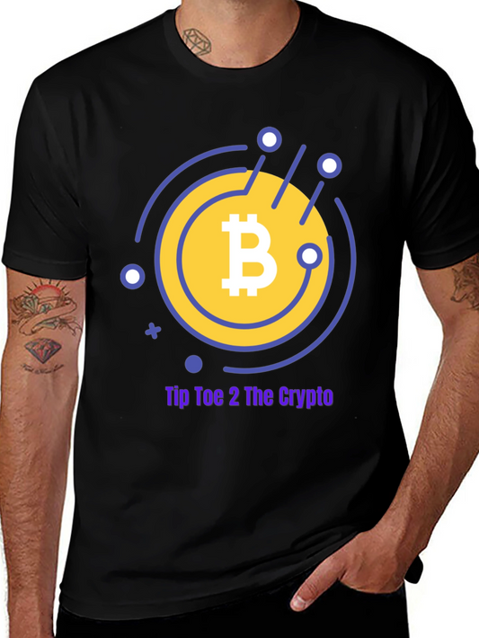Tip Toe 2 The Crypto Bitcoin Black T-Shirt