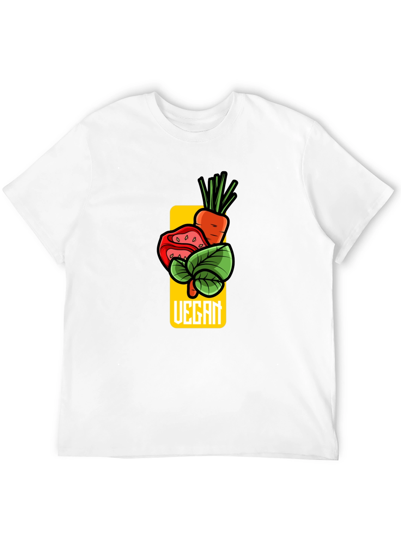 Vegan Graphic T-Shirt - Carrot Tomato Leaf Design