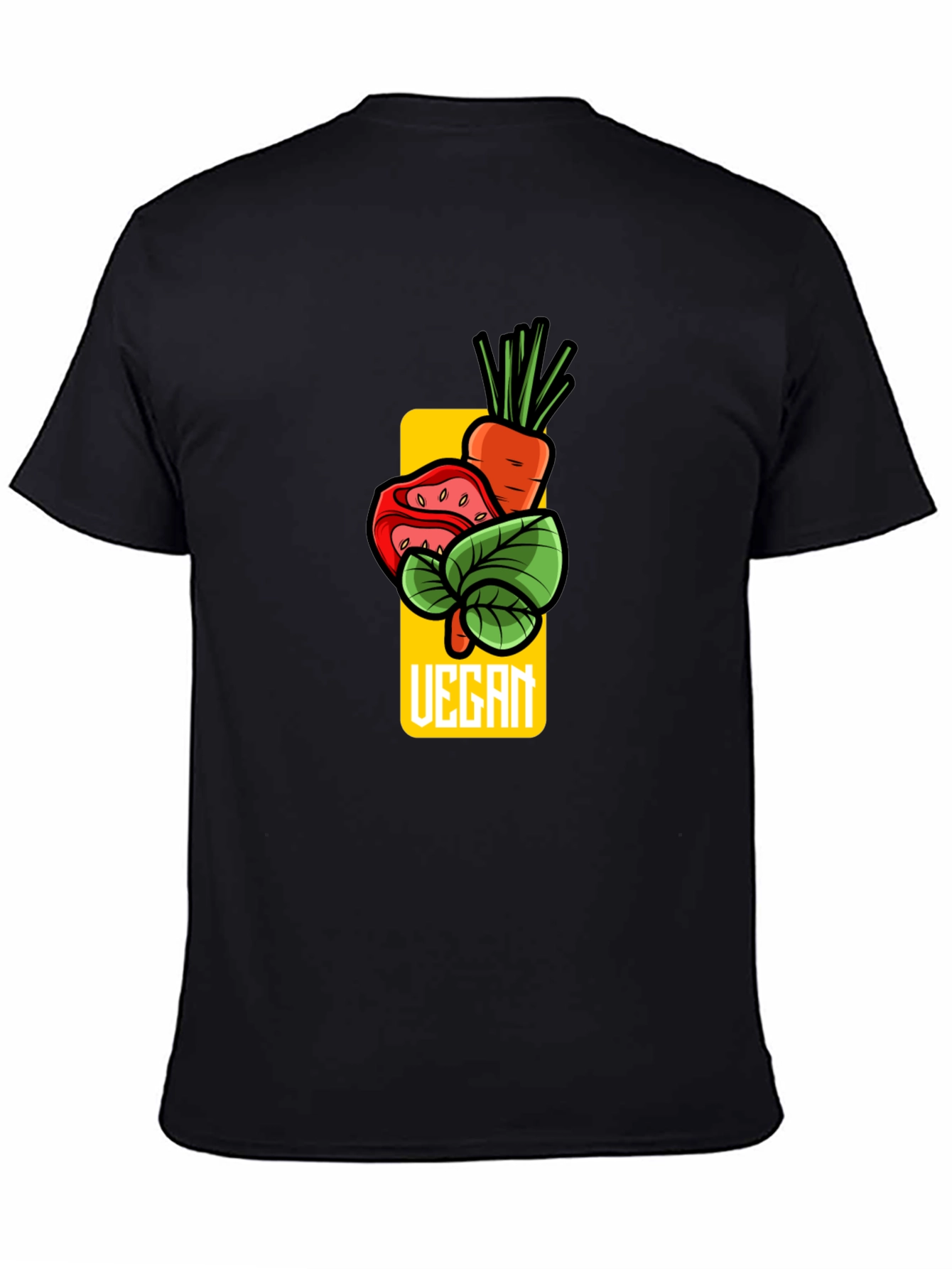 Vegan Graphic T-Shirt - Carrot Tomato Leaf Design