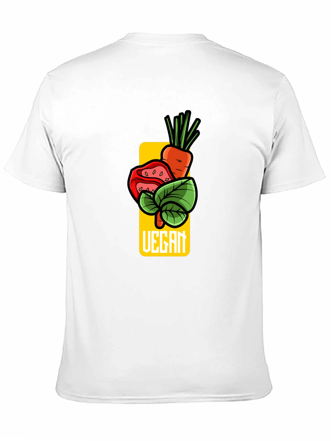 Vegan Graphic T-Shirt - Carrot Tomato Leaf Design