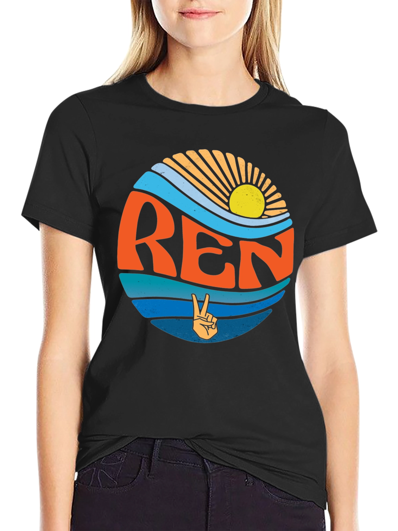 Retro REN T-Shirt - Peace Sign Graphic Tee