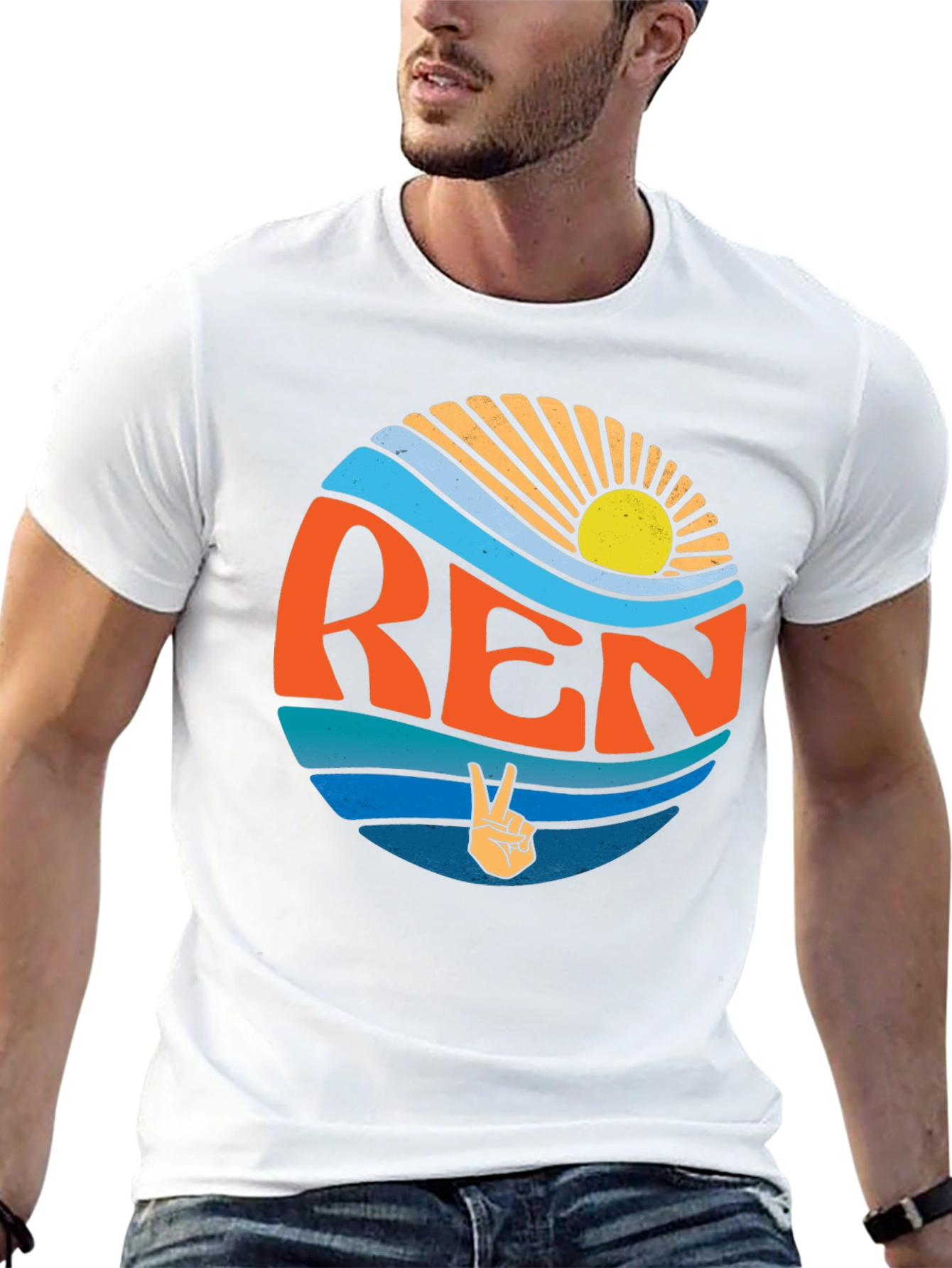 Retro REN T-Shirt - Peace Sign Graphic Tee