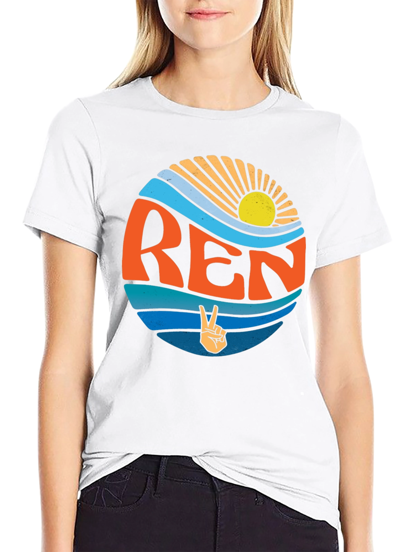 Retro REN T-Shirt - Peace Sign Graphic Tee