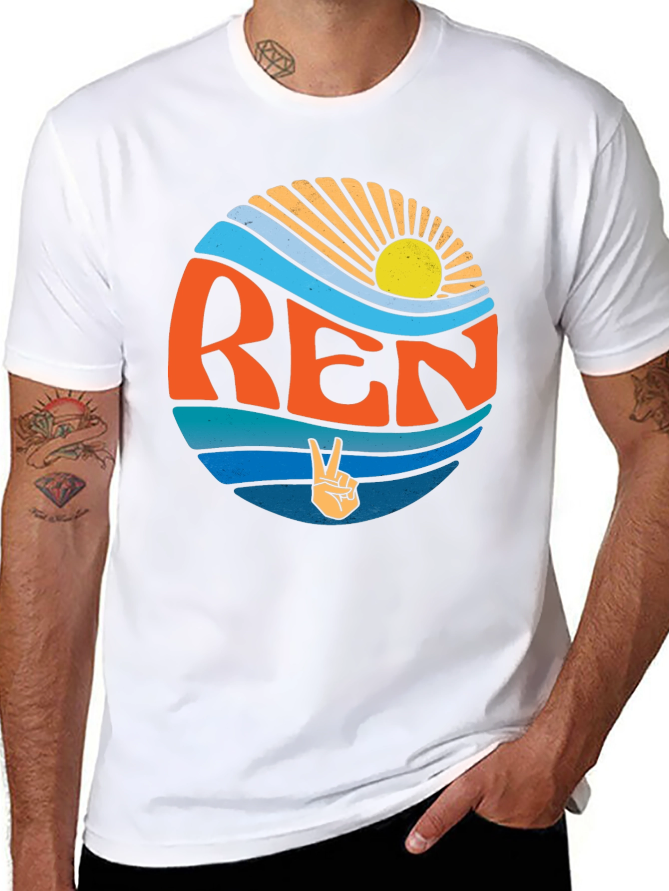 Retro REN T-Shirt - Peace Sign Graphic Tee