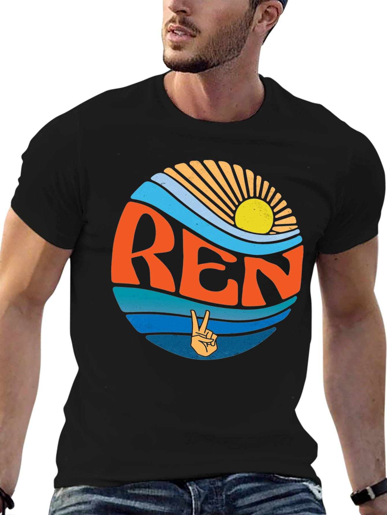 Retro REN T-Shirt - Peace Sign Graphic Tee