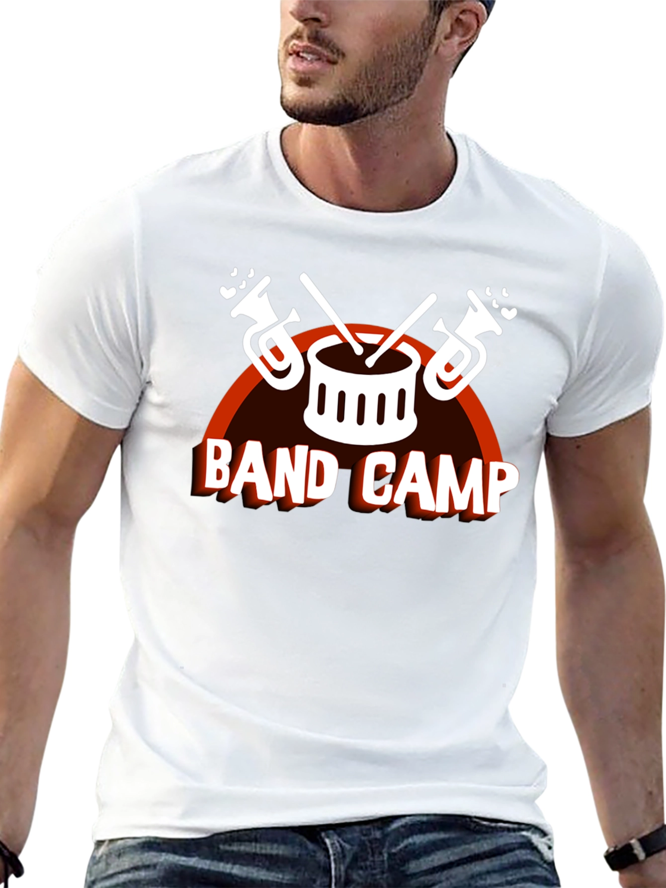 Band Camp Music T-Shirt - Drum & Trumpet Design