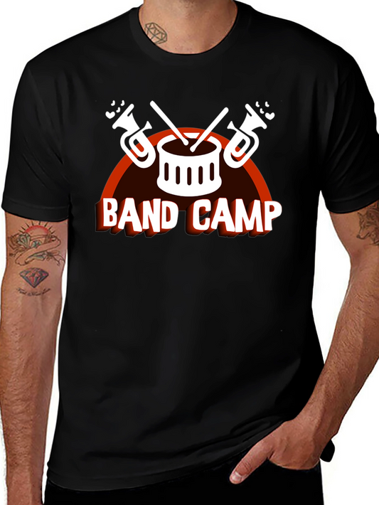 Band Camp Music T-Shirt - Drum & Trumpet Design