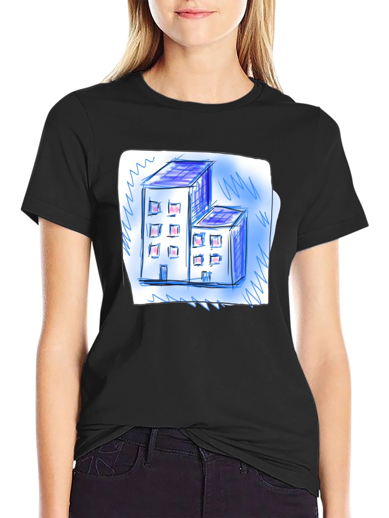 Architect Sketch Graphic Tee - Modern Building Design
