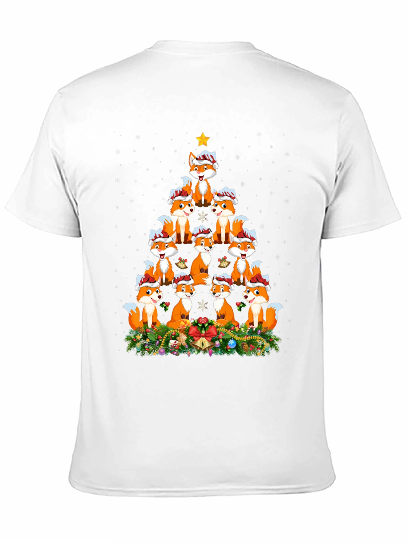 Fox Christmas Tree T-Shirt - Festive Holiday Apparel