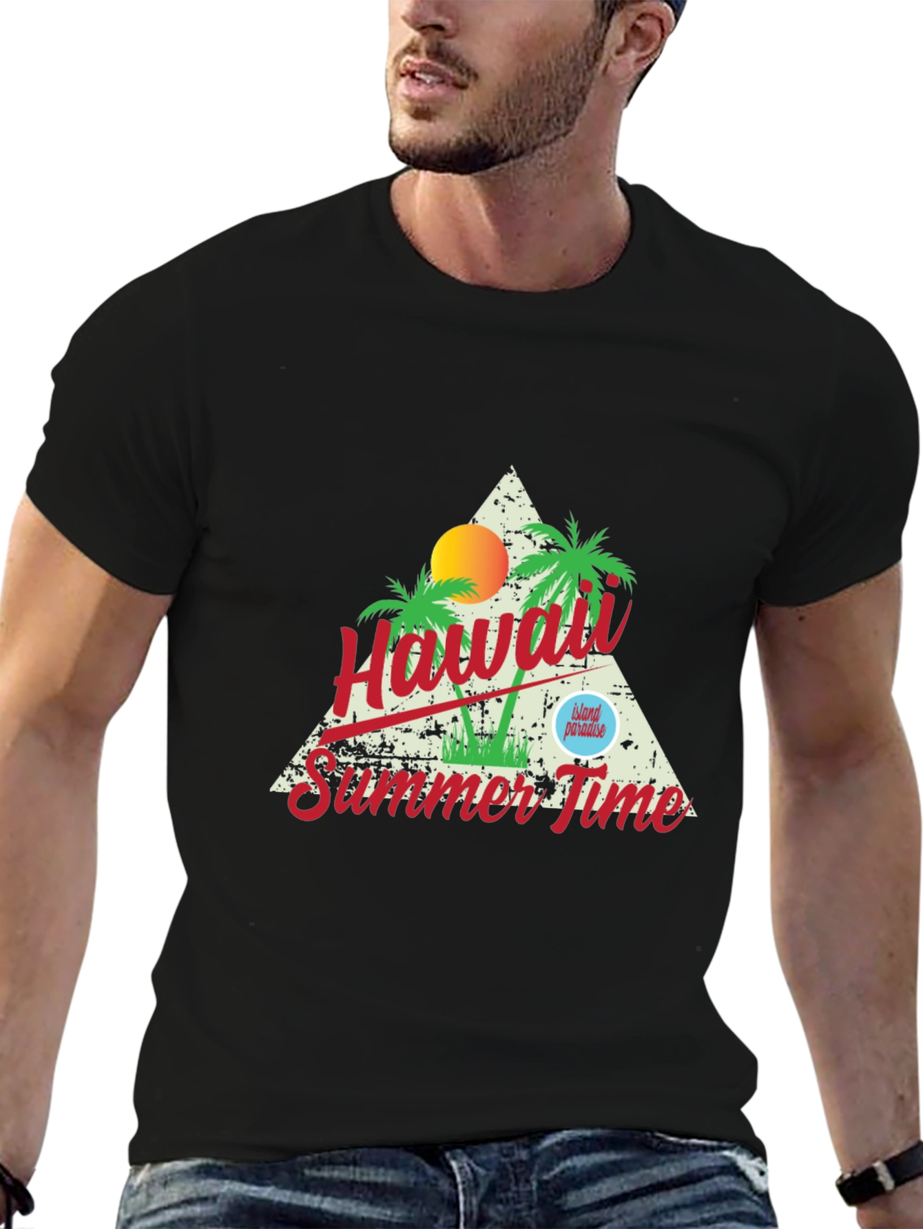 Hawaii Summer Time Graphic T-Shirt