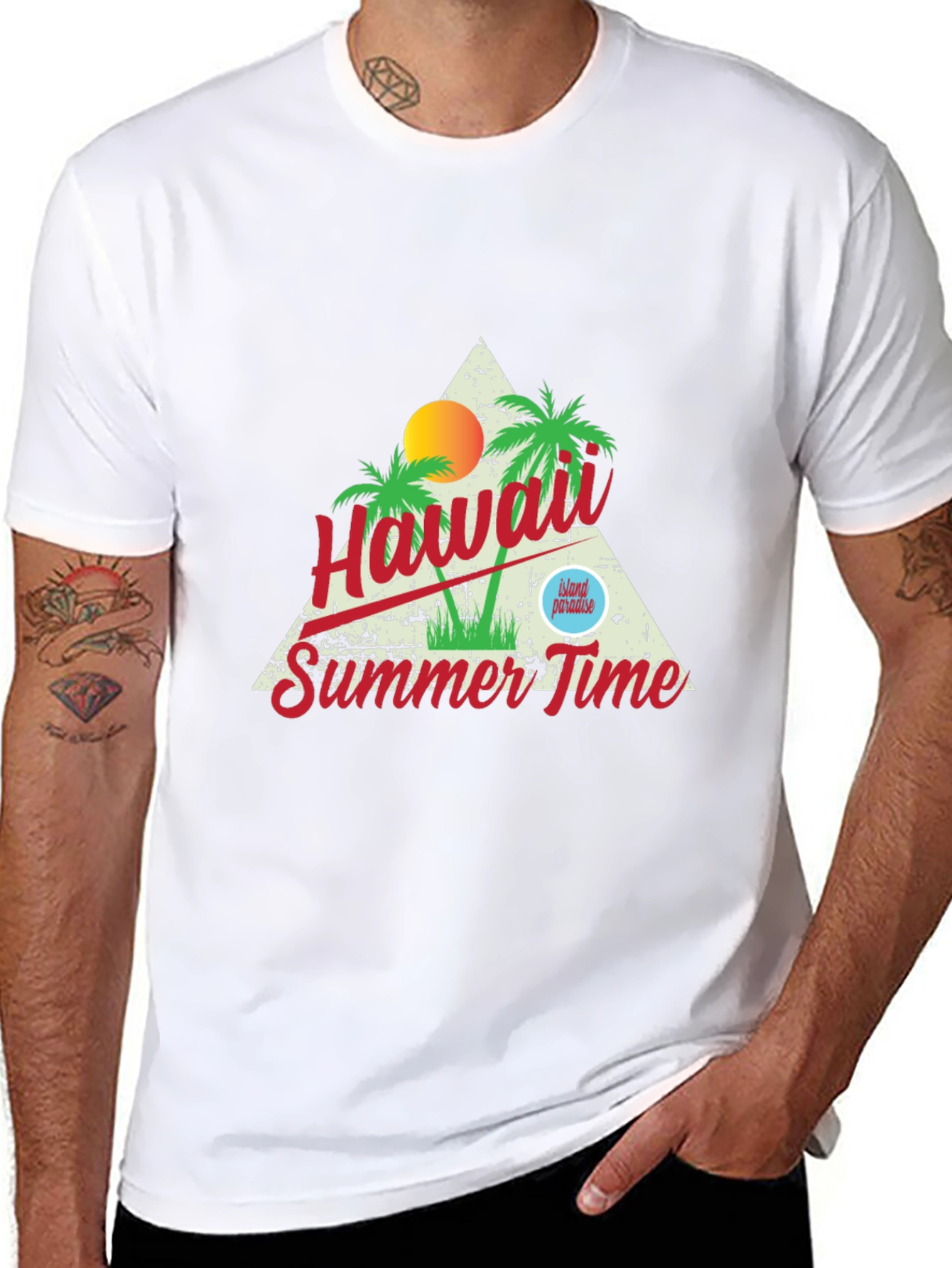 Hawaii Summer Time Graphic T-Shirt