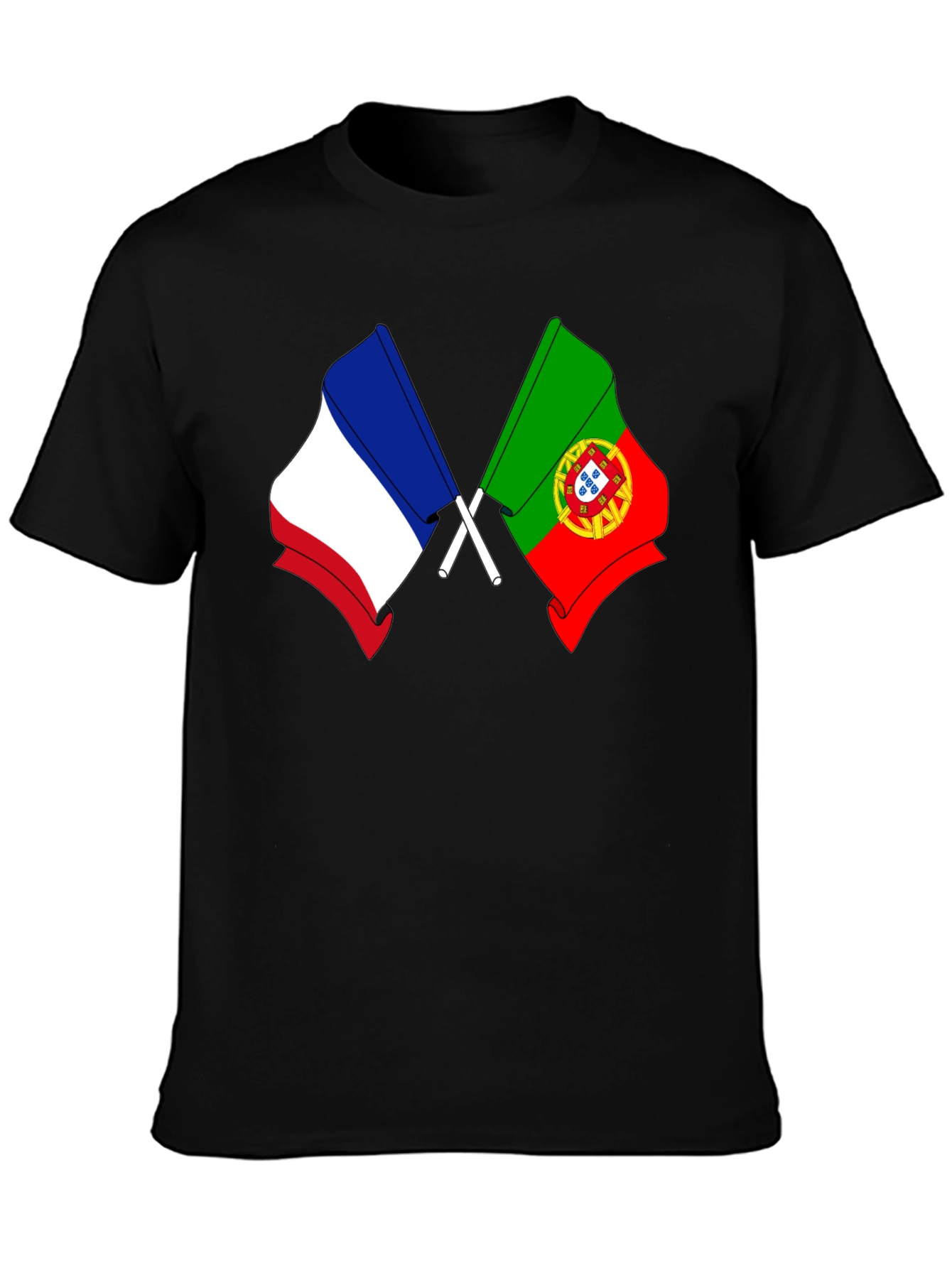 France Portugal Flags Graphic T-Shirt