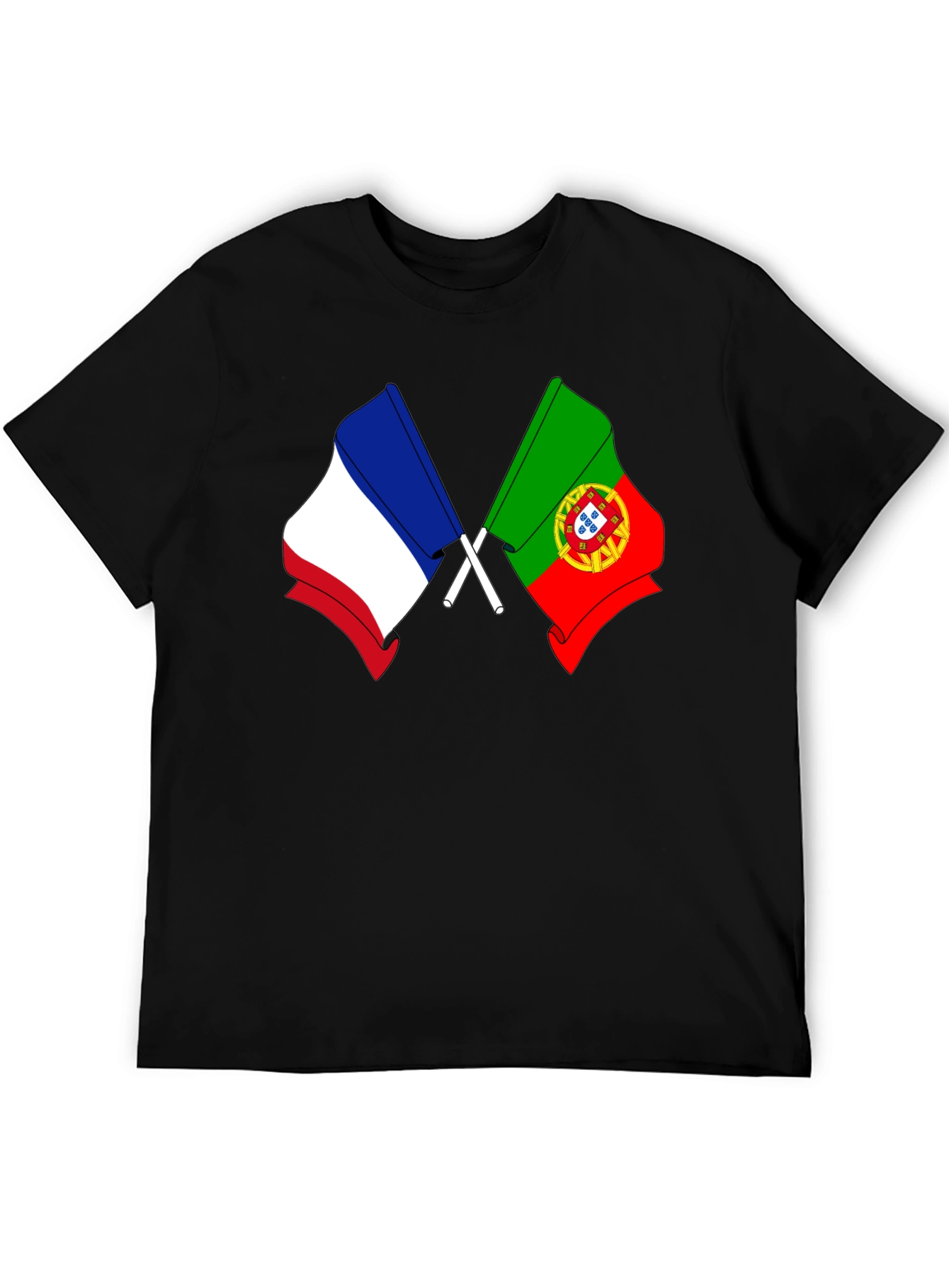 France Portugal Flags Graphic T-Shirt
