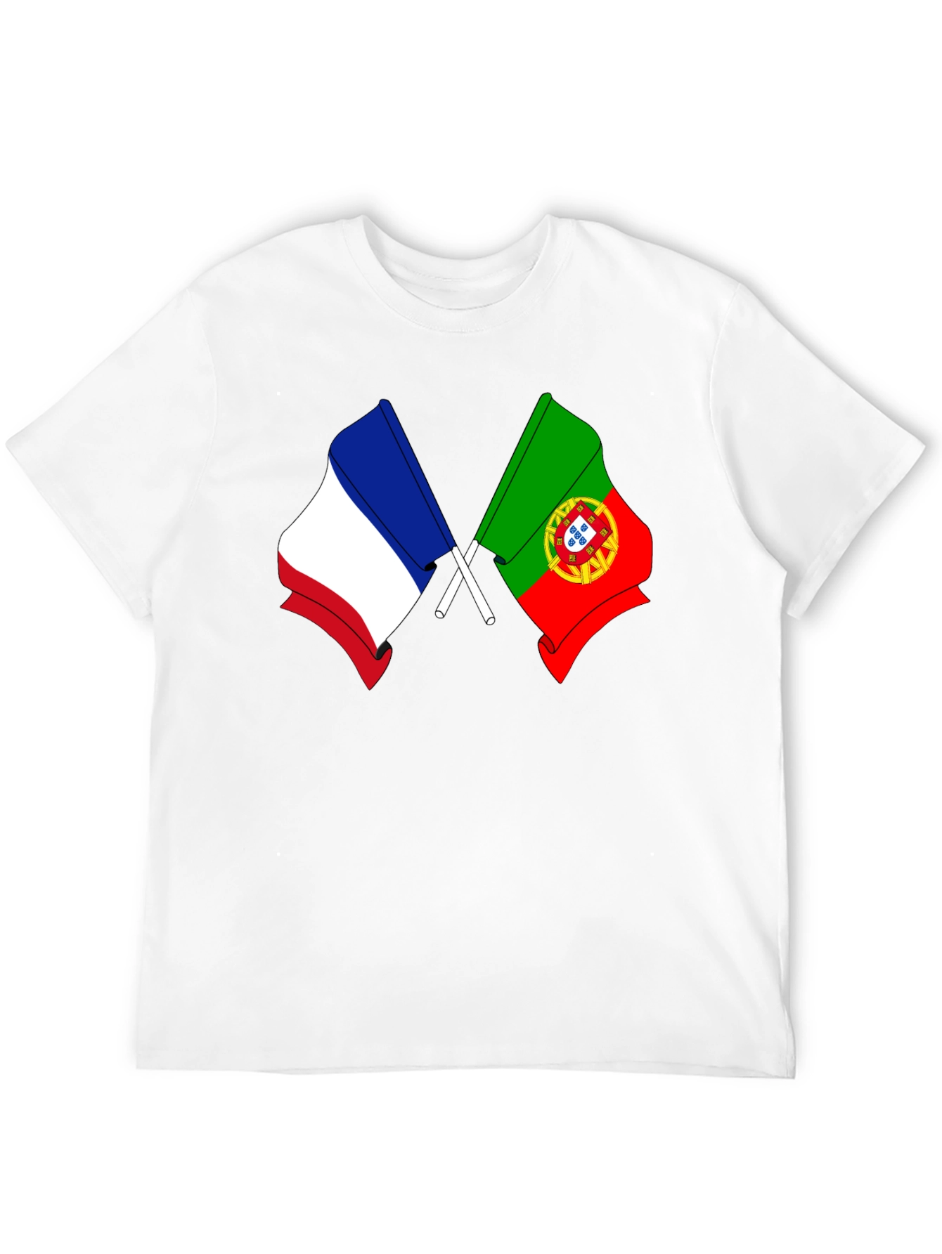 France Portugal Flags Graphic T-Shirt