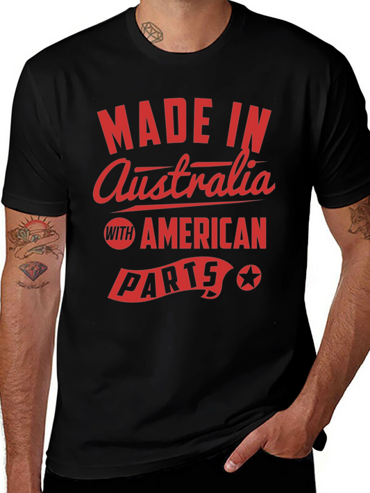 Made in Australia with American Parts Black T-Shirt