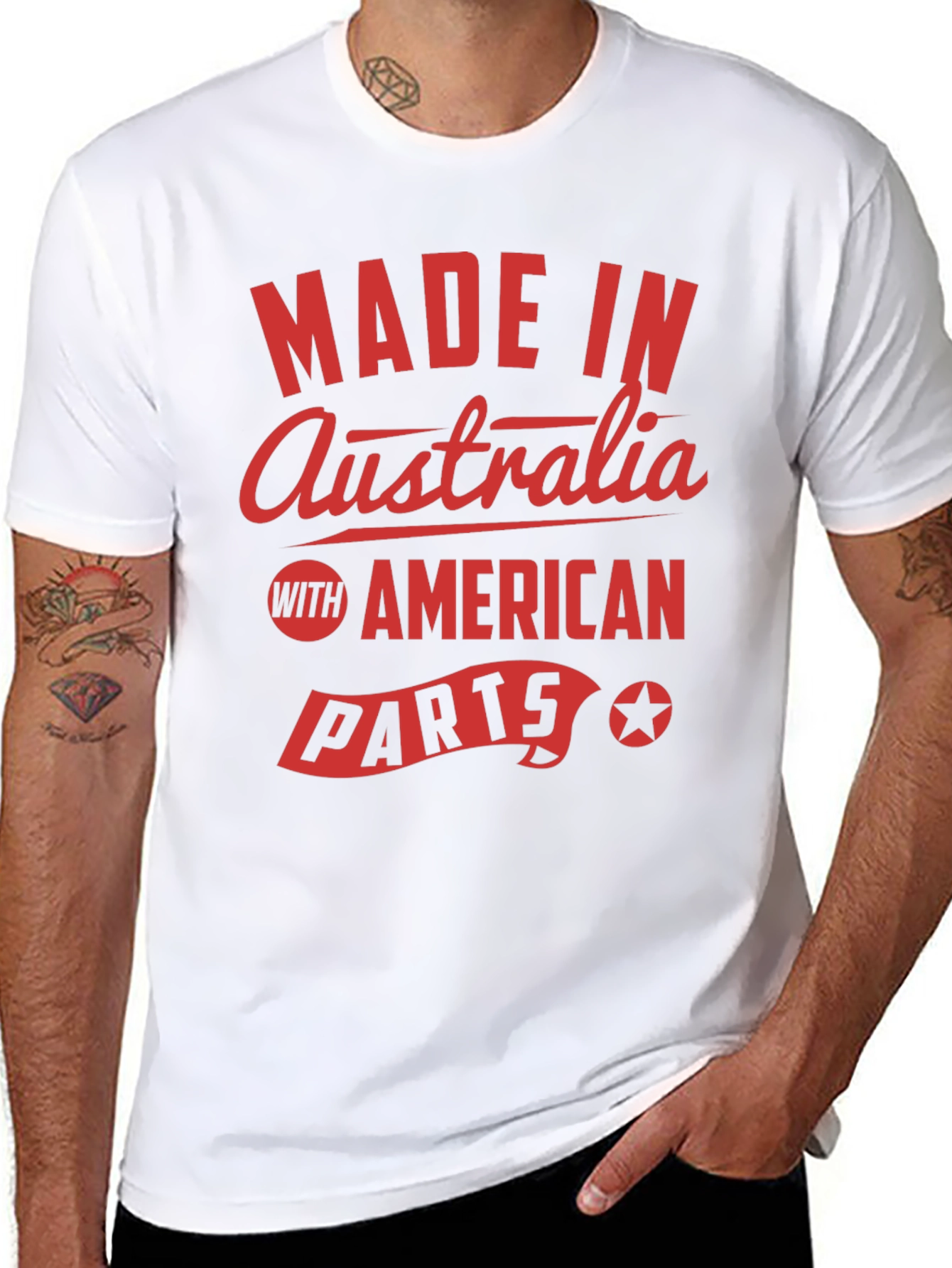 Made in Australia with American Parts Black T-Shirt
