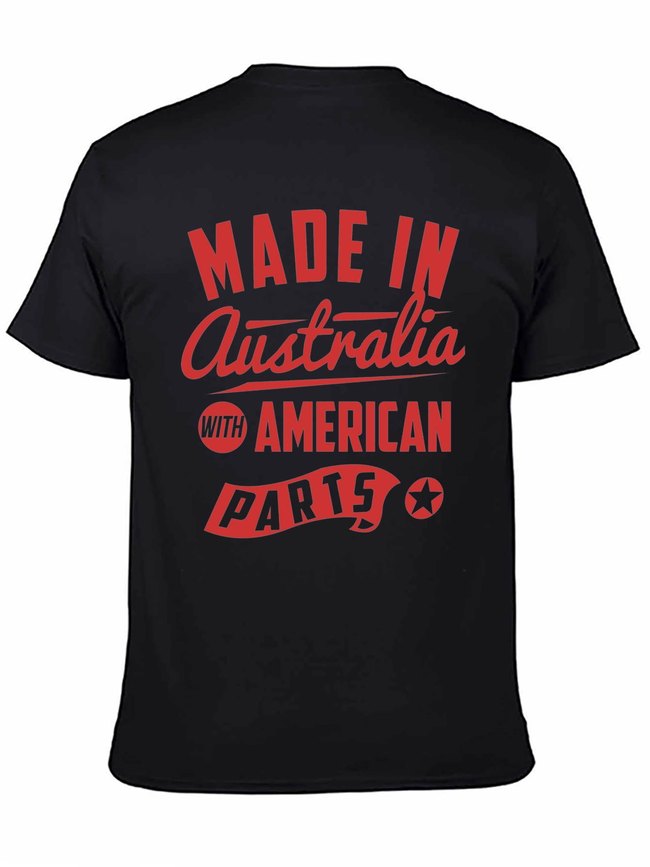 Made in Australia with American Parts Black T-Shirt