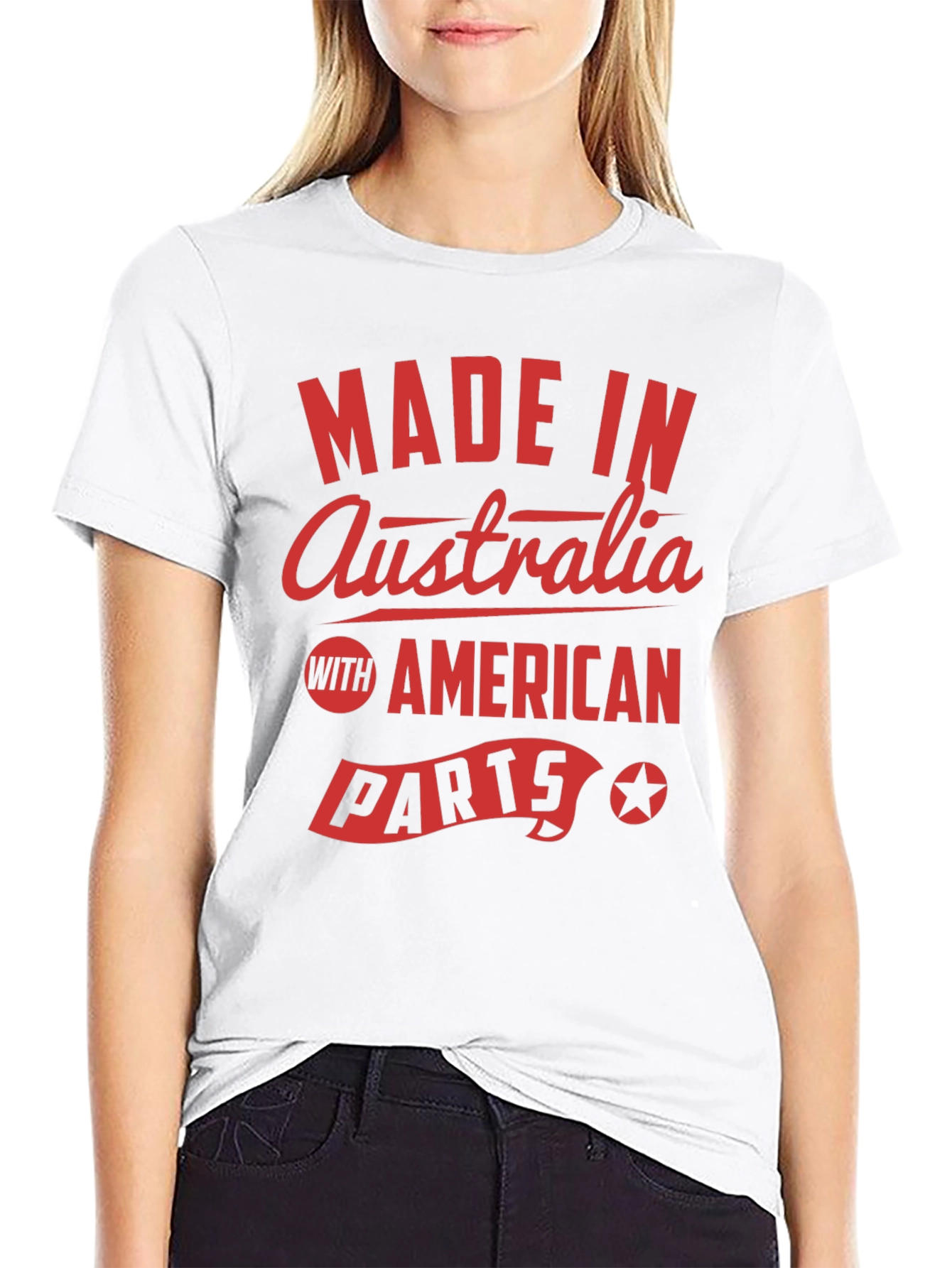 Made in Australia with American Parts Black T-Shirt