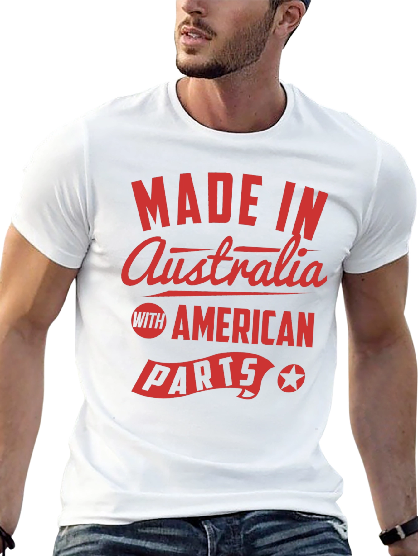 Made in Australia with American Parts Black T-Shirt
