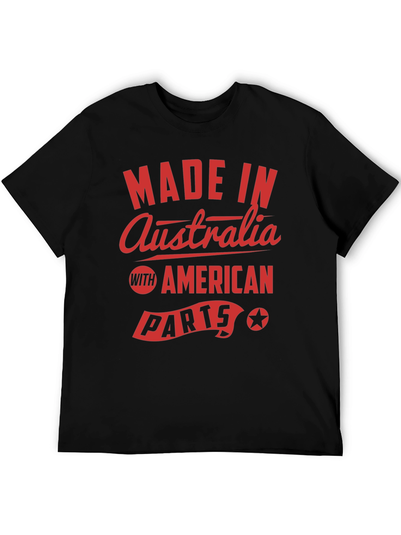Made in Australia with American Parts Black T-Shirt