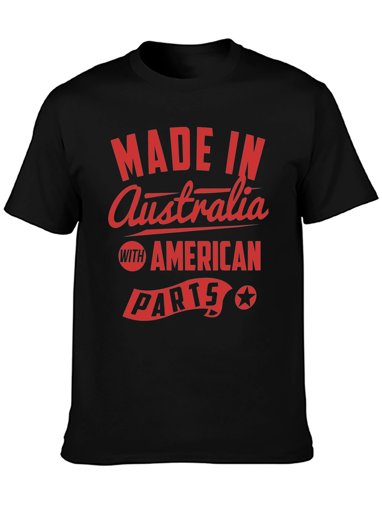 Made in Australia with American Parts Black T-Shirt