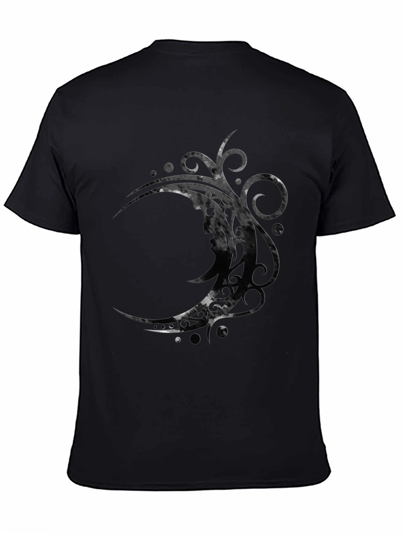 Tribal Moon Graphic Black T-Shirt