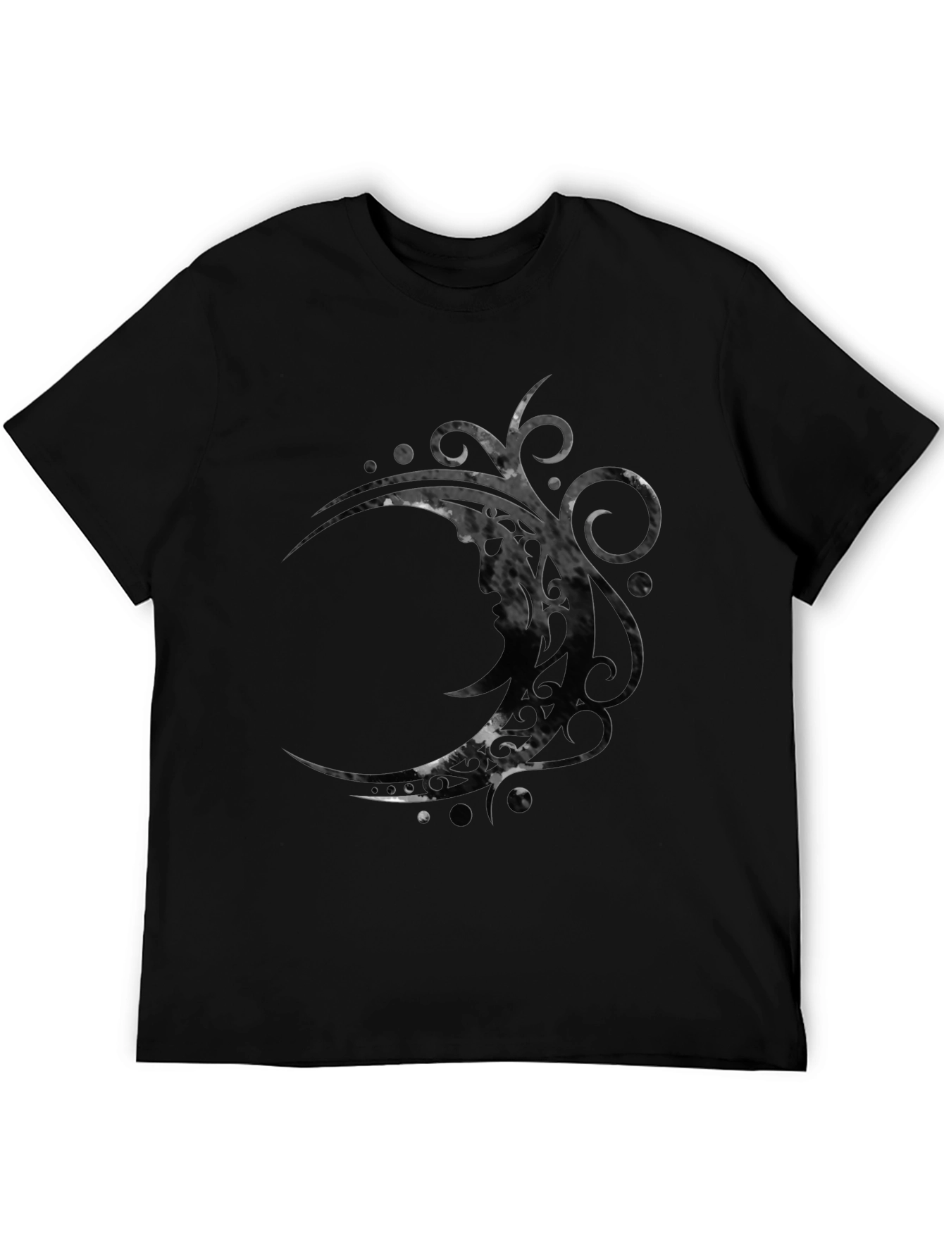 Tribal Moon Graphic Black T-Shirt