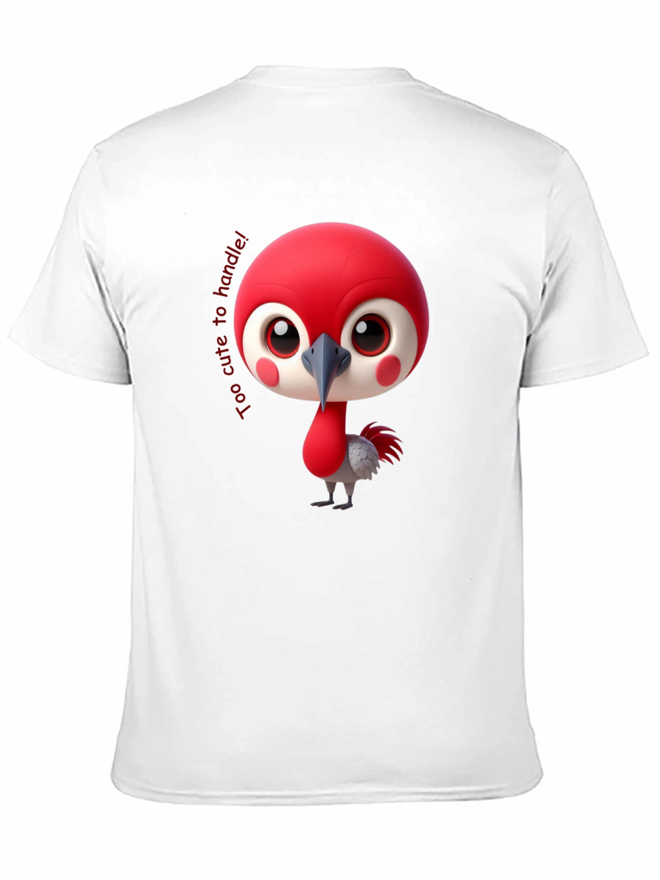 Cute Bird Cartoon Black T-Shirt