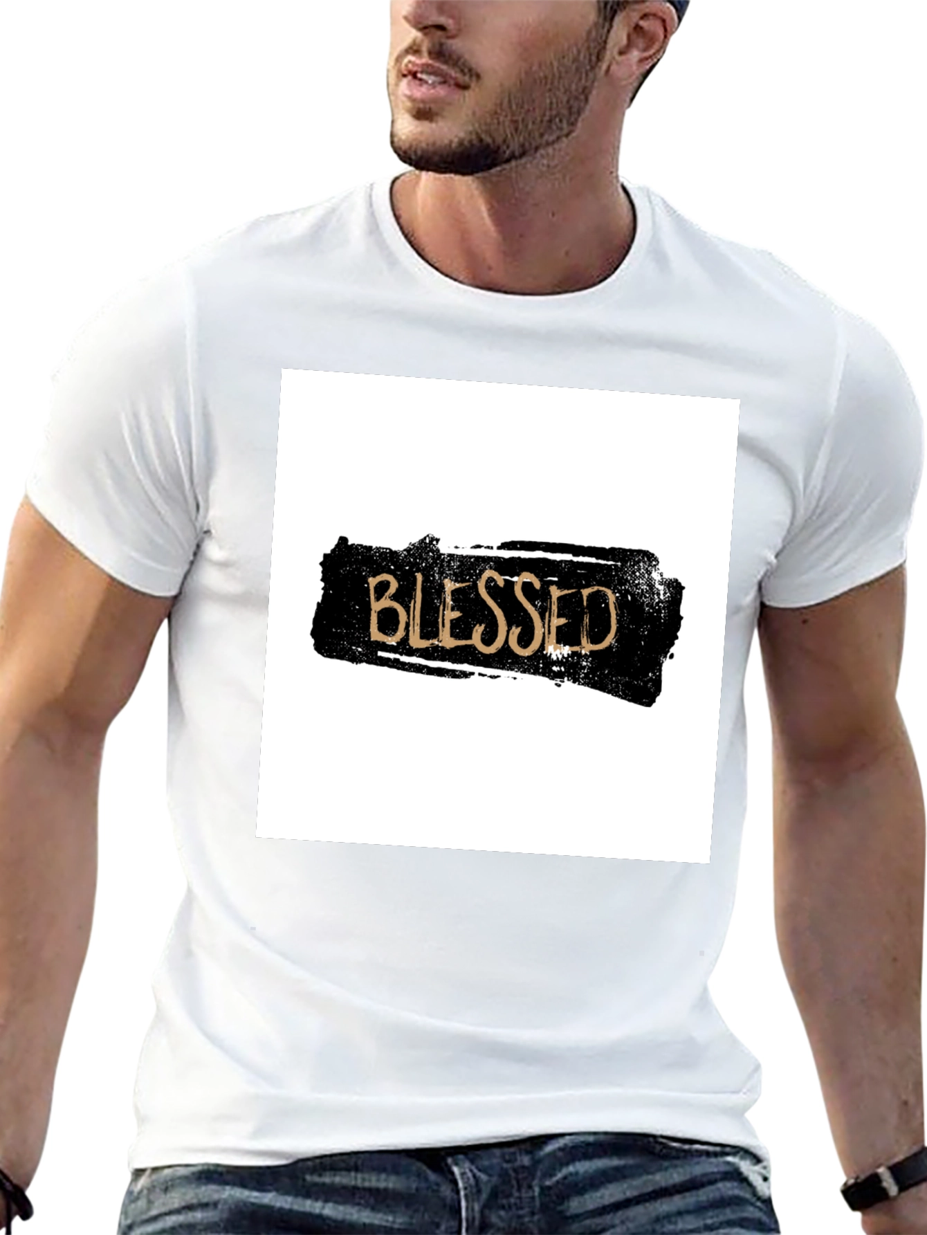 Blessed Graphic T-Shirt - Black Crew Neck Tee