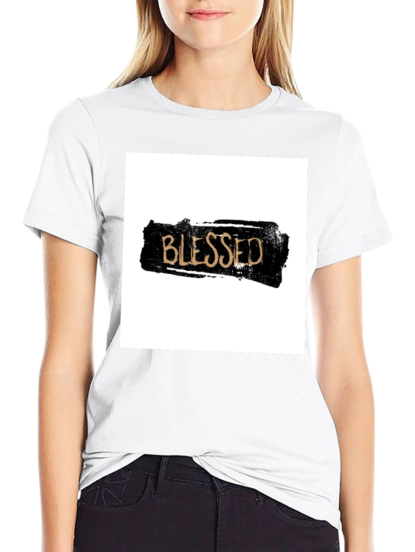 Blessed Graphic T-Shirt - Black Crew Neck Tee