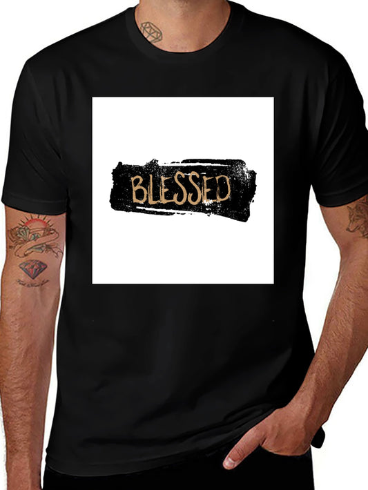 Blessed Graphic T-Shirt - Black Crew Neck Tee