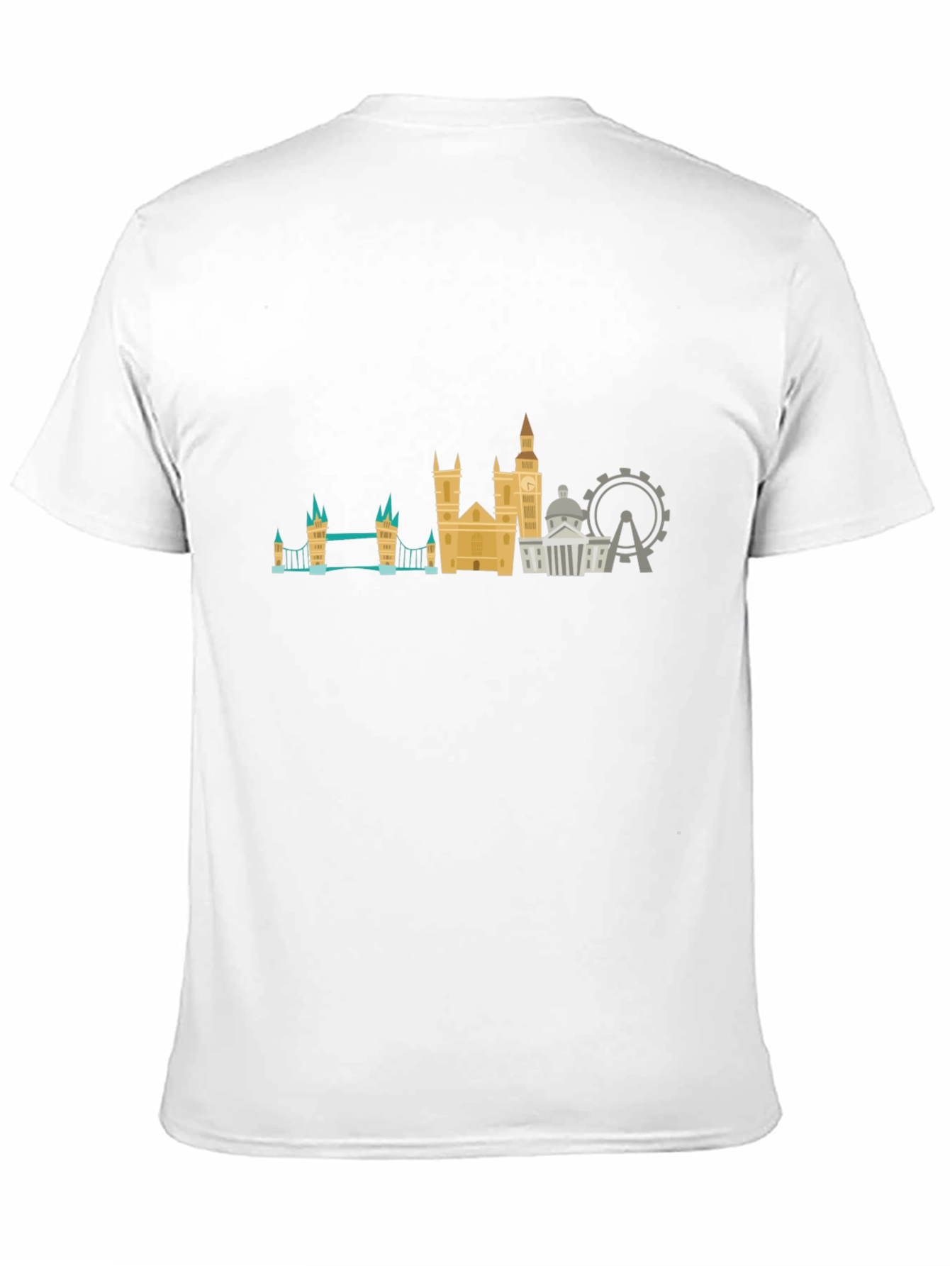 London Skyline Graphic Tee - Black Cotton T-Shirt