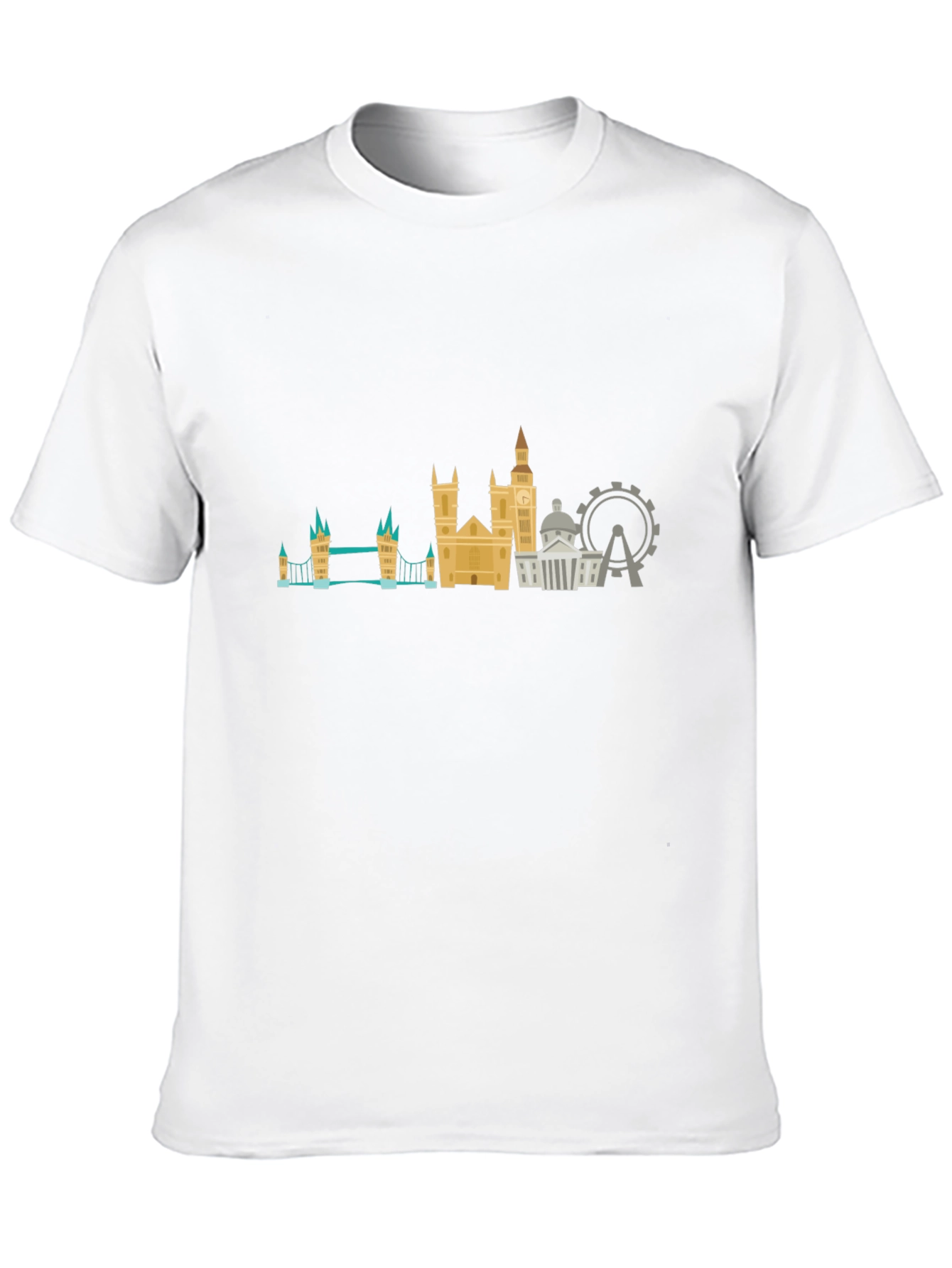 London Skyline Graphic Tee - Black Cotton T-Shirt