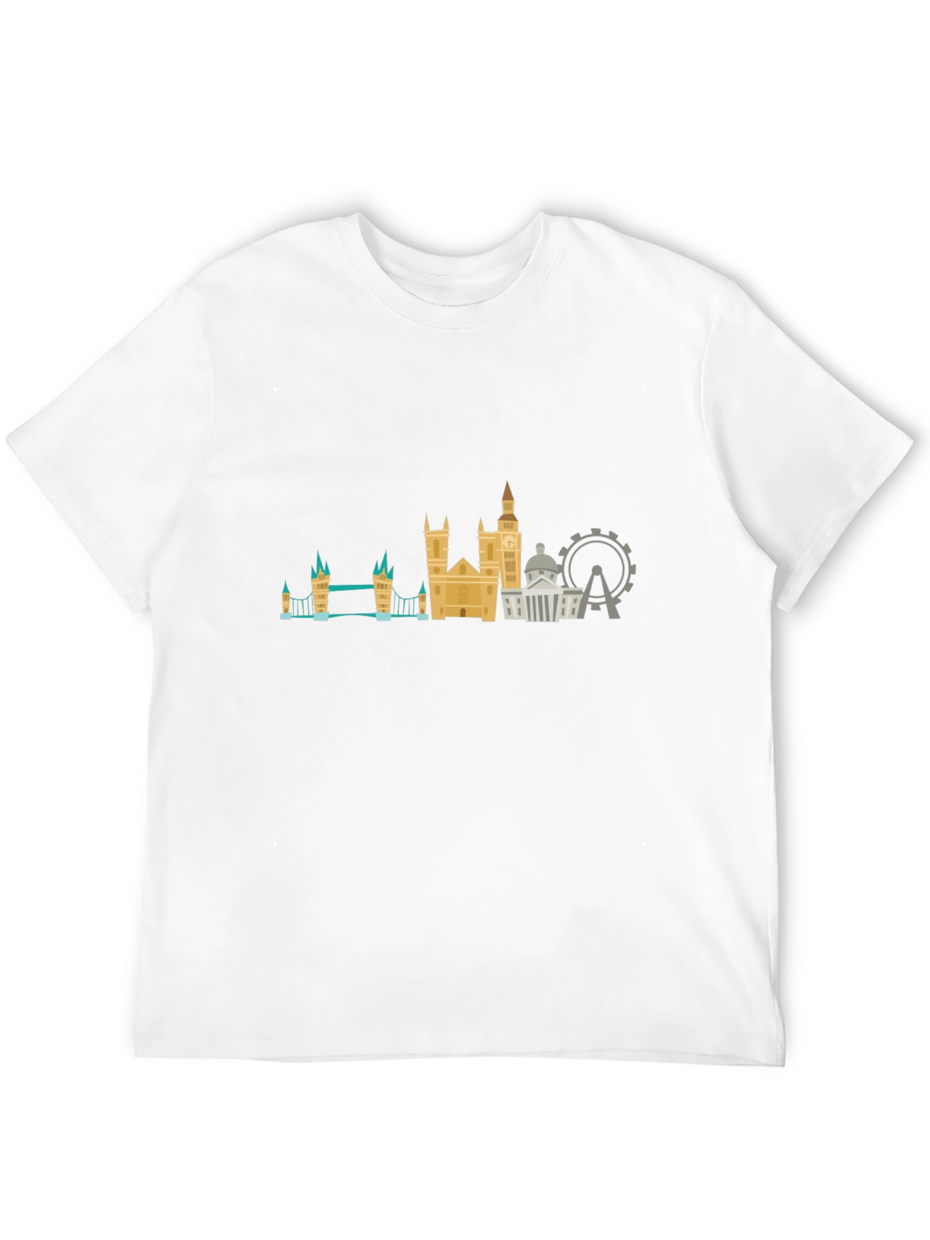 London Skyline Graphic Tee - Black Cotton T-Shirt