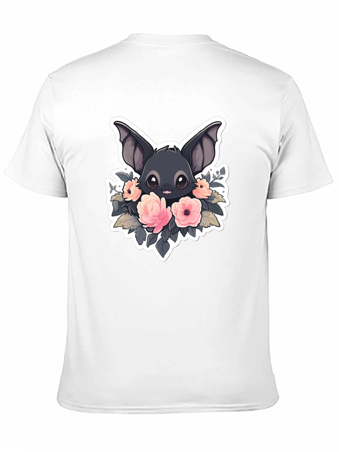 Cute Bat with Flowers Graphic T-Shirt