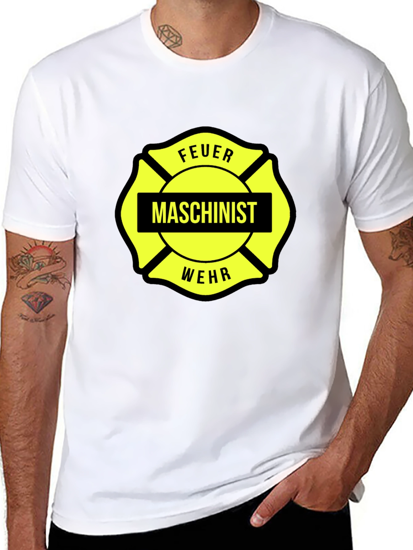 Feuer Maschinist Wehr Black T-Shirt