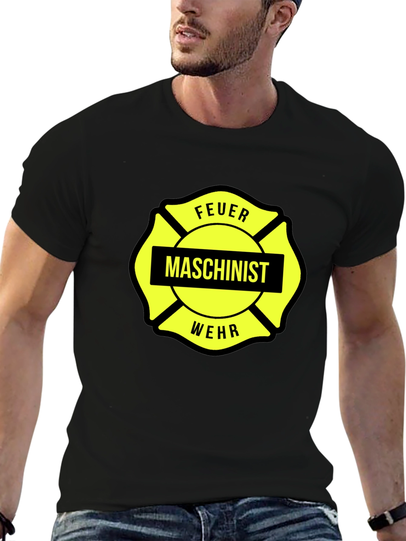 Feuer Maschinist Wehr Black T-Shirt