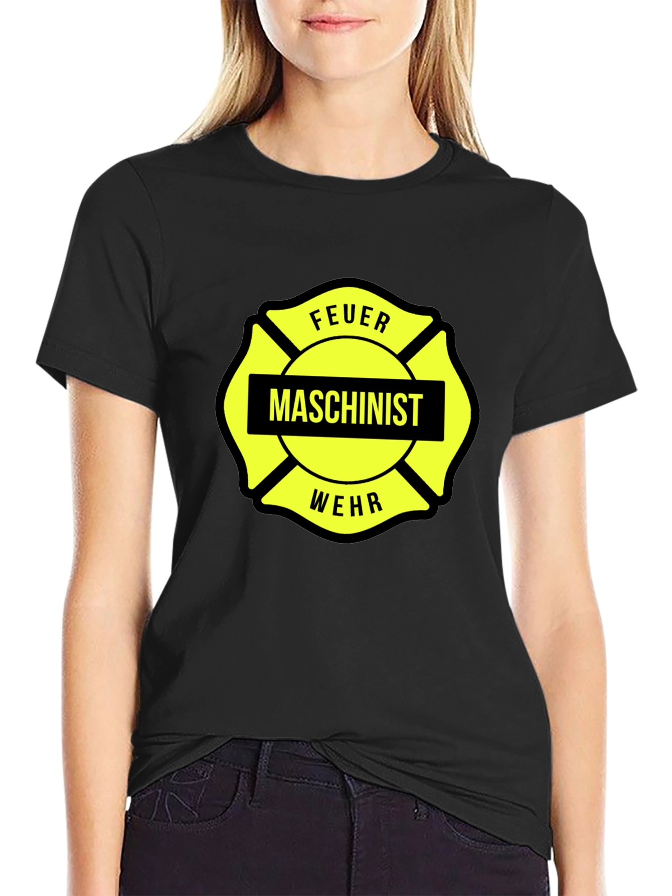Feuer Maschinist Wehr Black T-Shirt