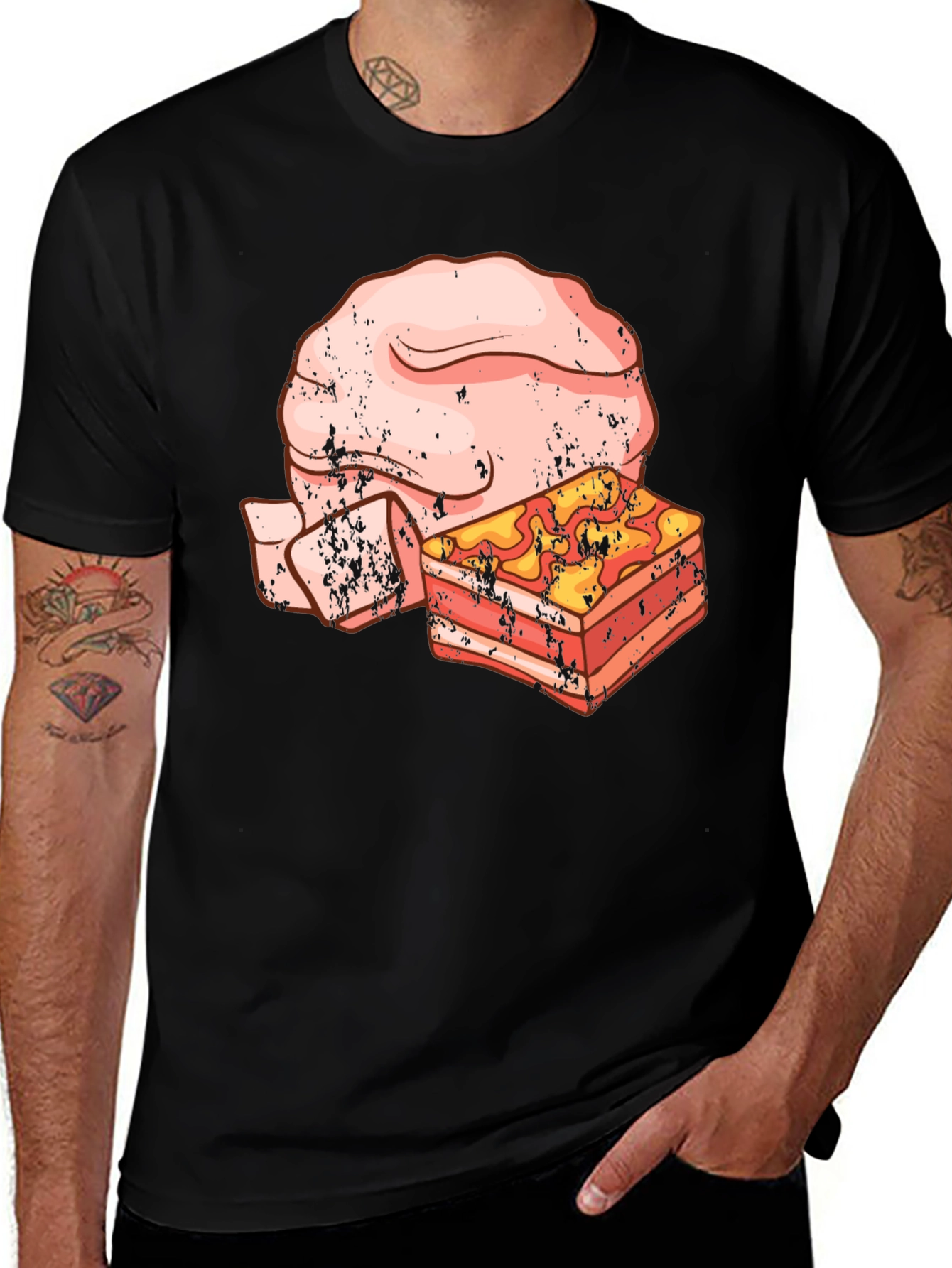 Funny Meat Lasagna Graphic T-Shirt