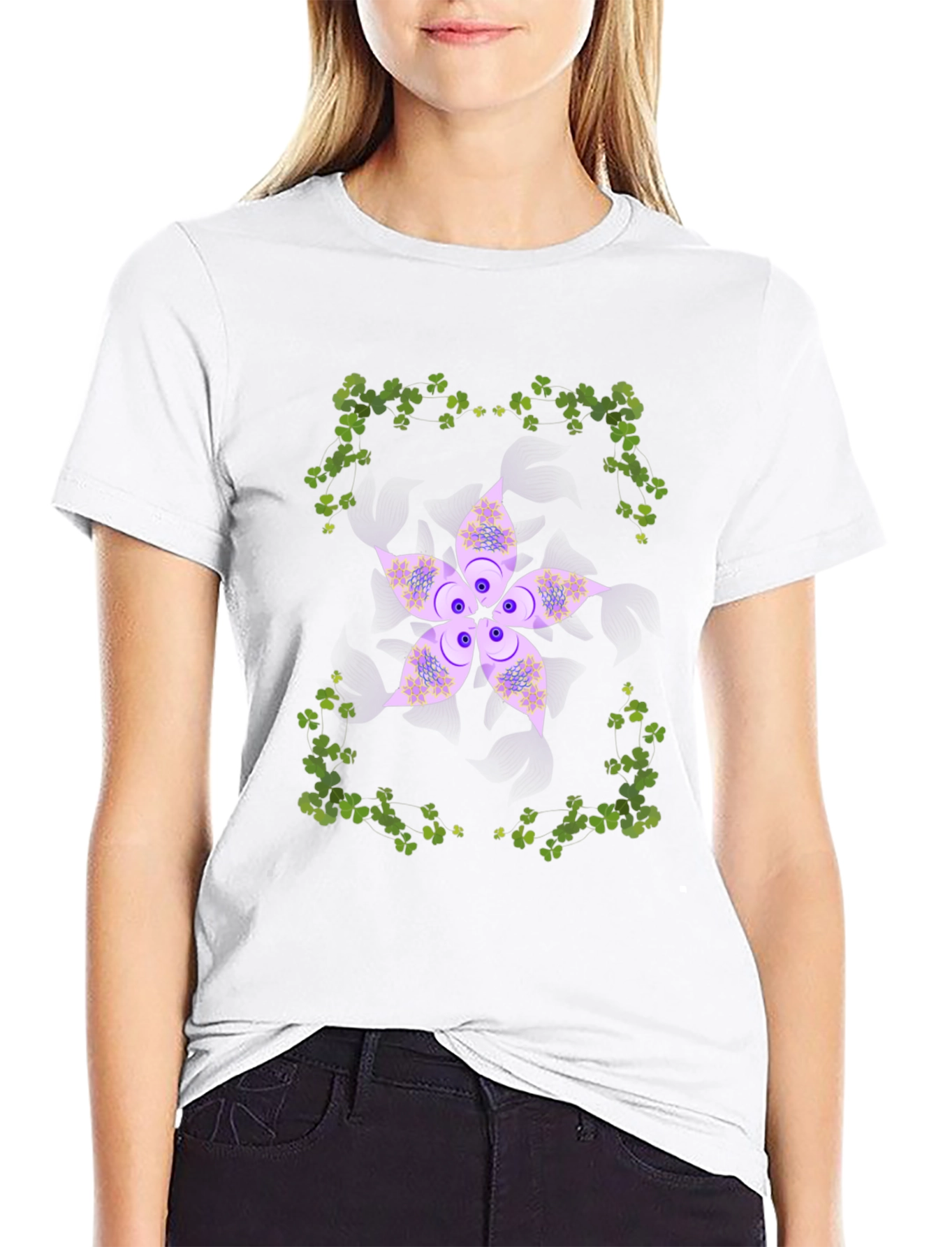 Floral Shamrock Graphic Tee - Lucky Style