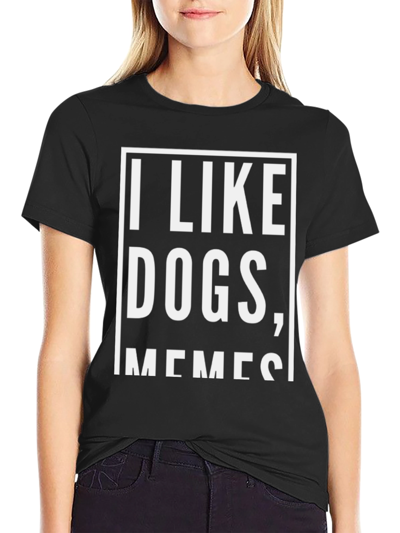 I Like Dogs Memes Black Graphic T-Shirt