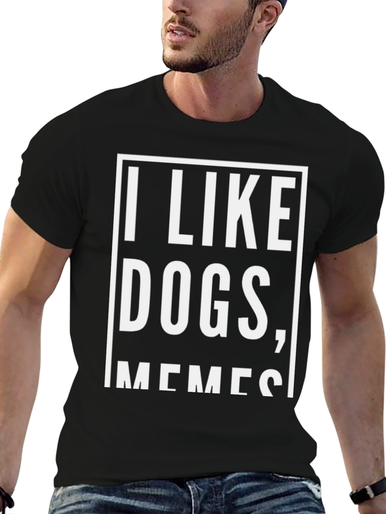 I Like Dogs Memes Black Graphic T-Shirt