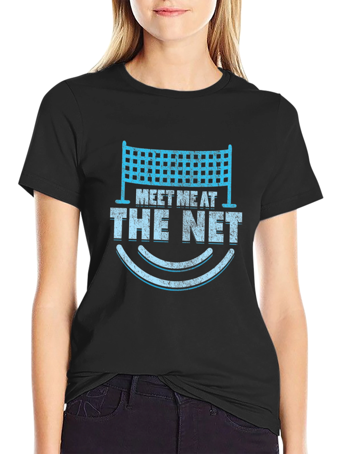 Volleyball Meet Me at The Net Graphic T-Shirt