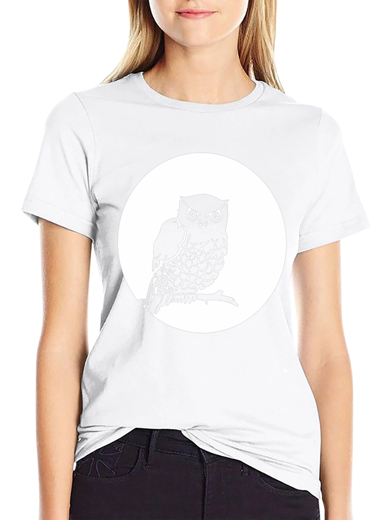 Owl on Branch Graphic Tee - Unisex Black T-Shirt