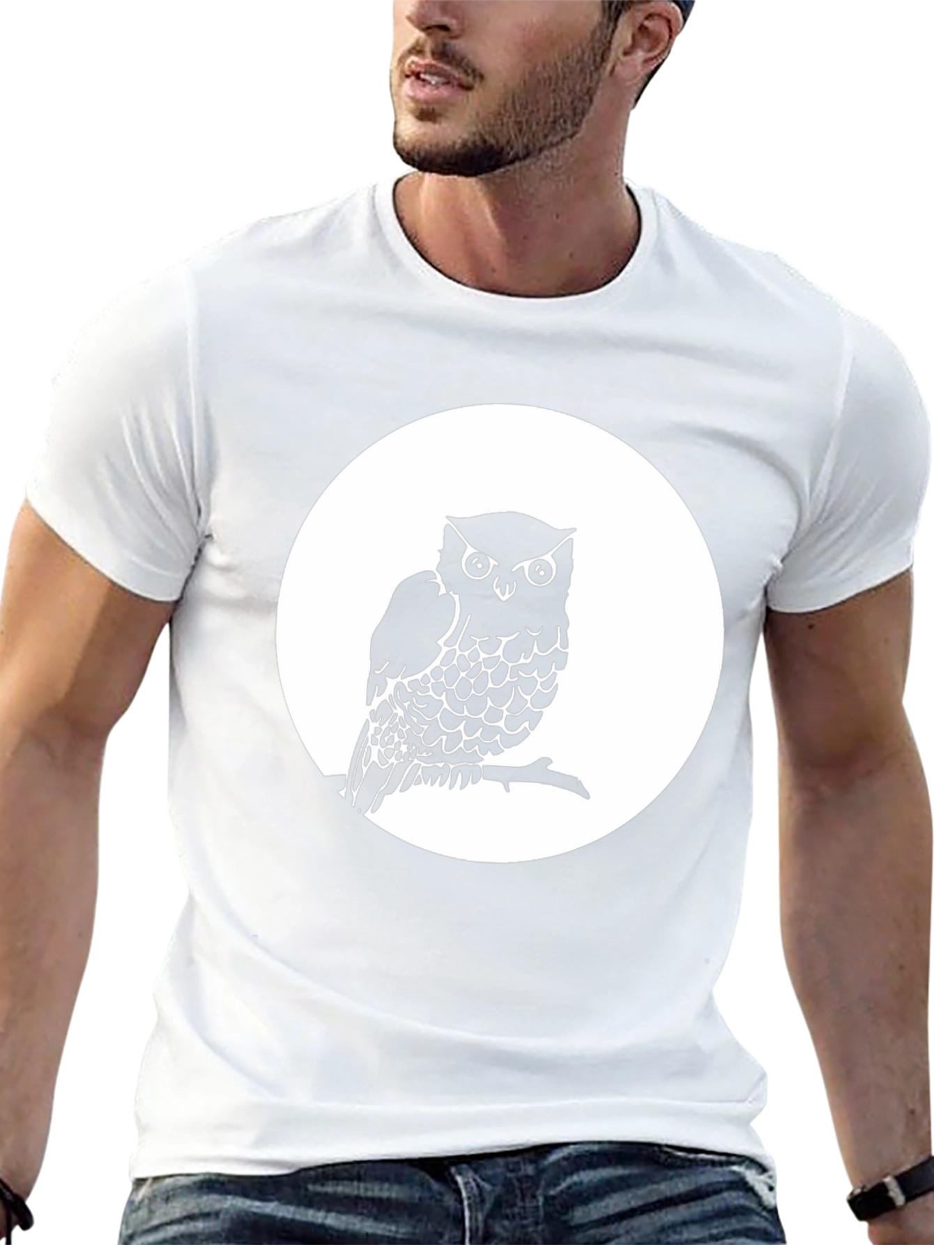 Owl on Branch Graphic Tee - Unisex Black T-Shirt