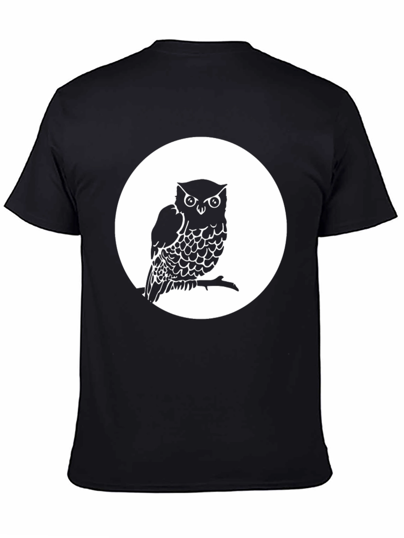 Owl on Branch Graphic Tee - Unisex Black T-Shirt