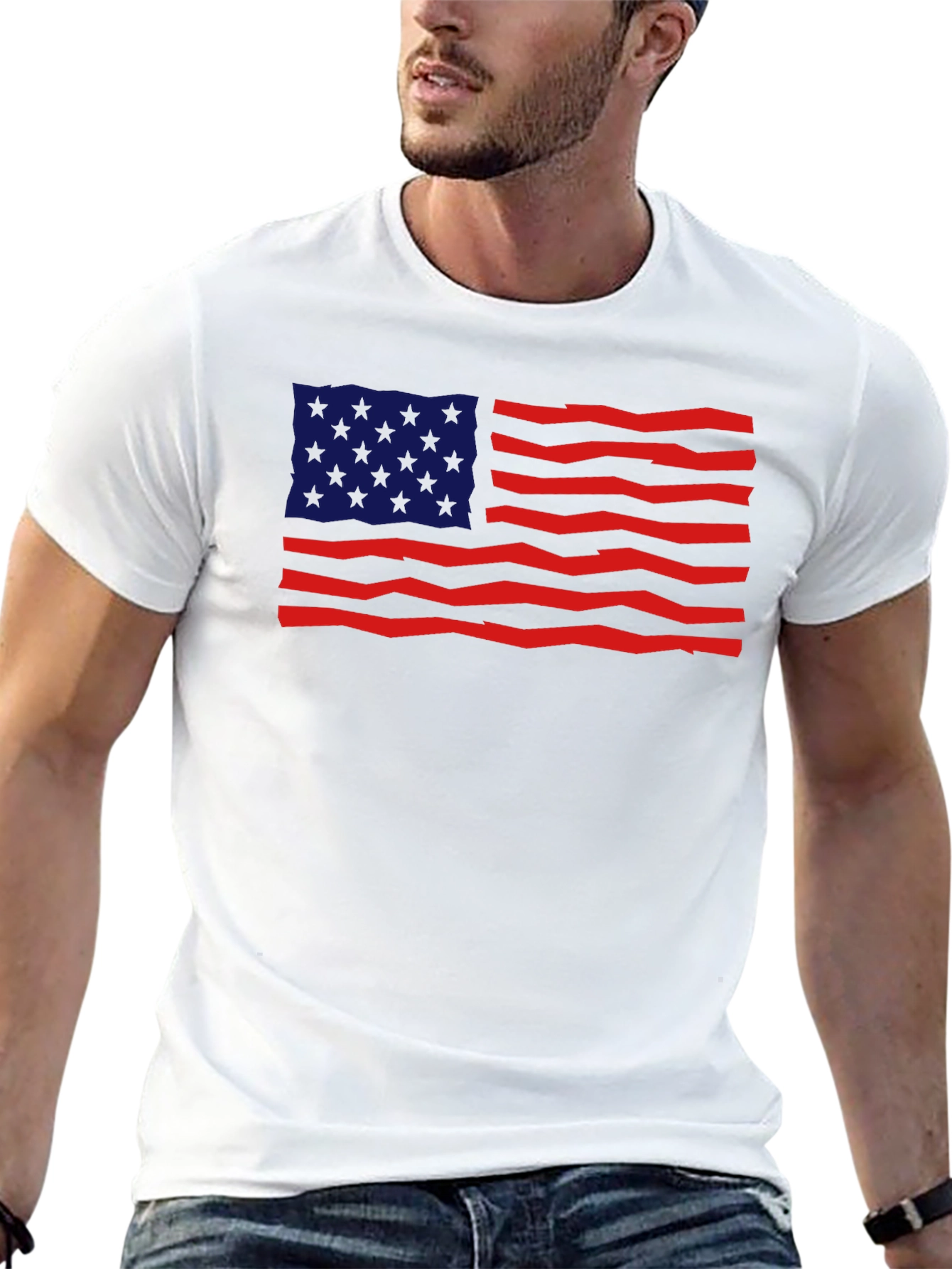 American Flag Graphic Tee - Patriotic Design