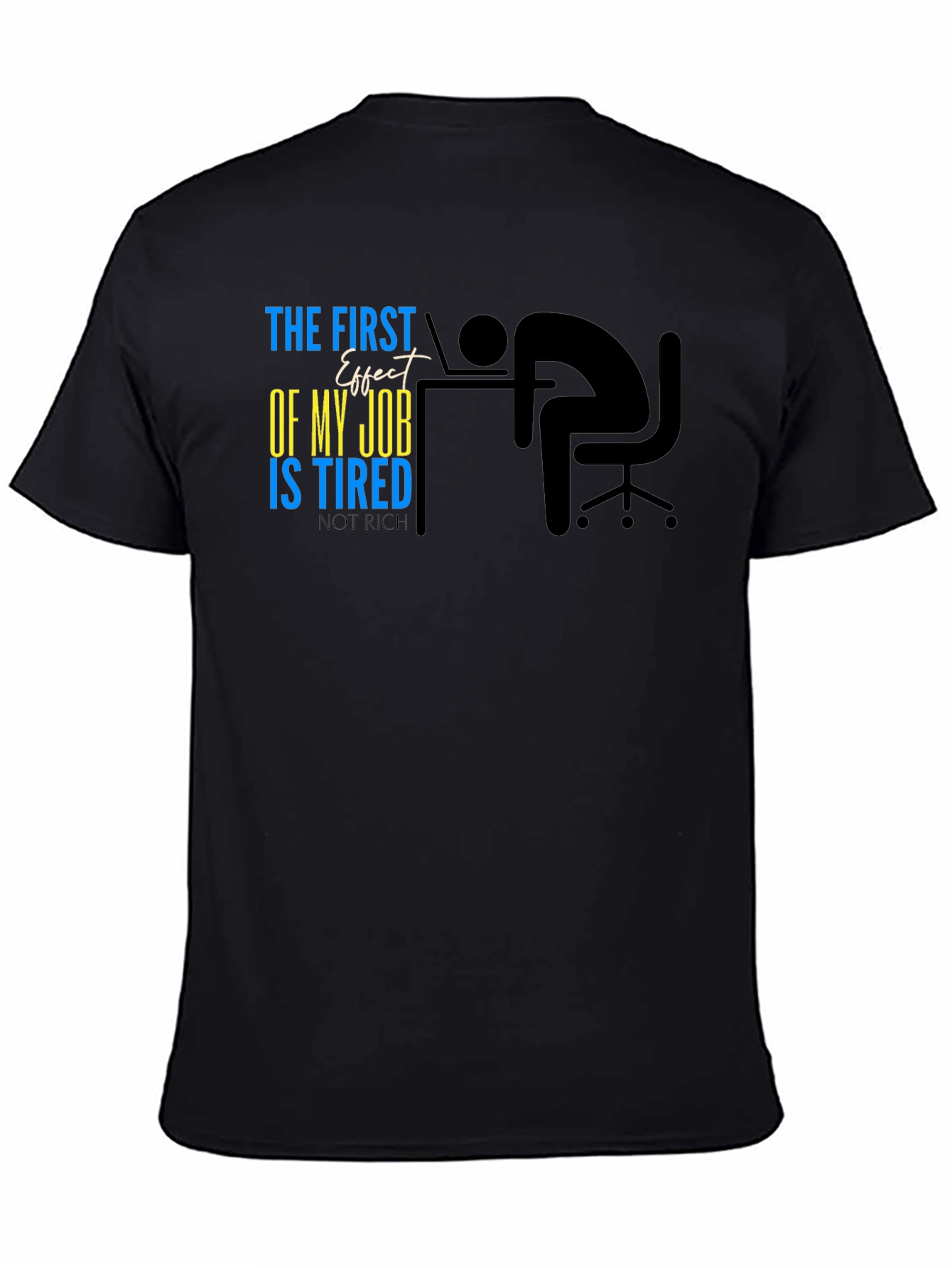 Tired Job Effect Black Cotton Tee