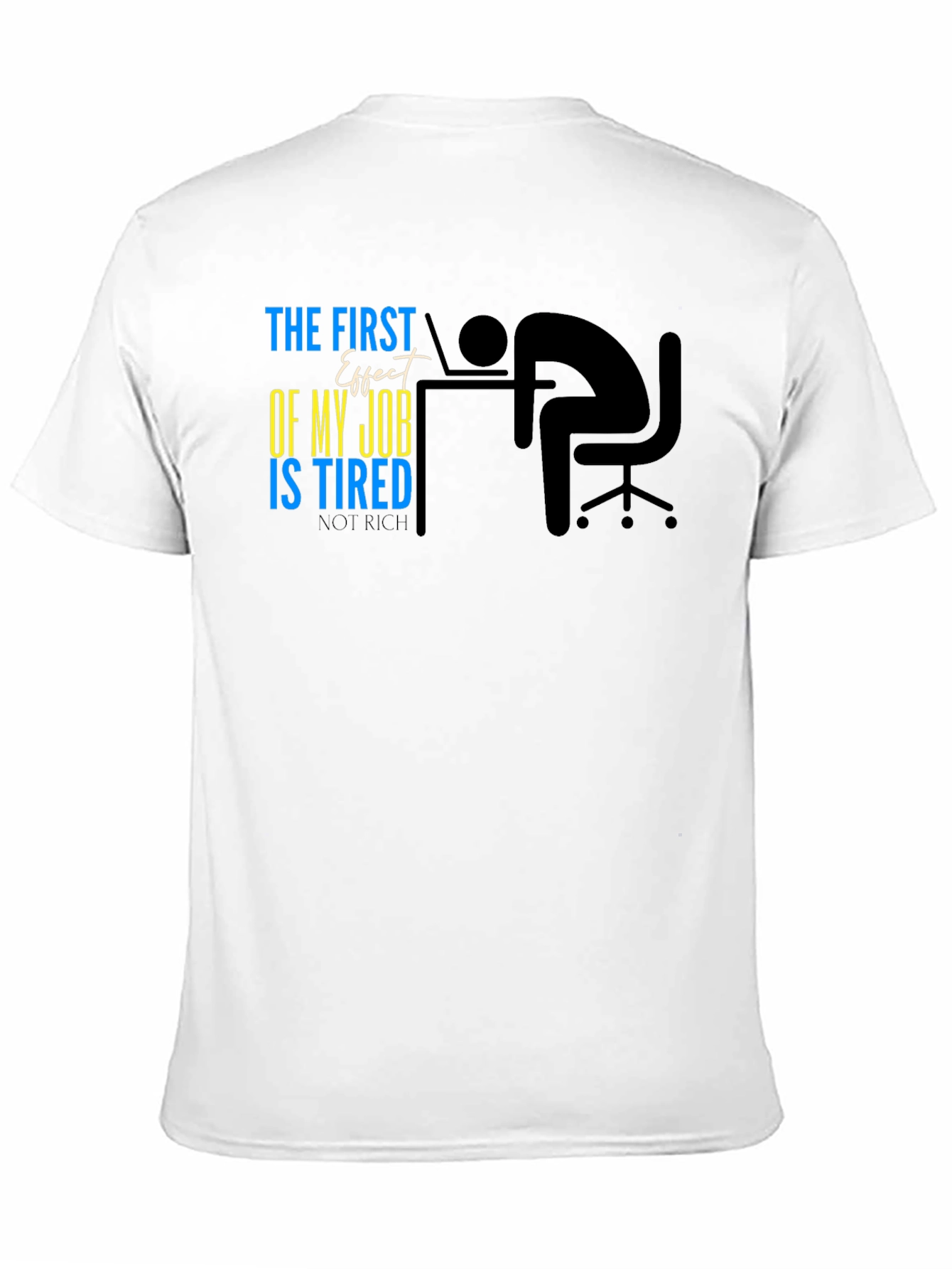 Tired Job Effect Black Cotton Tee